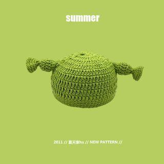 Monster Knit Beanie Green - One Size