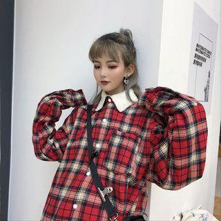 Reversible Plaid Button Jacket