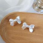 Bow Resin Earring 1 Pair - White - One Size