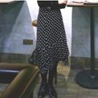 Polka Dot A-line Midi Chiffon Skirt
