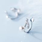 925 Sterling Silver Musical Note Clip-on Earring As Shown In Figure - One Size