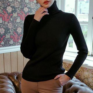 Dali Hotel Turtleneck Rib Knit Top