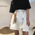 Letter A-line Mini Skirt