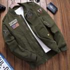 Zip Patched Military Jacket