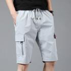 Lettering Strap Drawstring Cargo Shorts