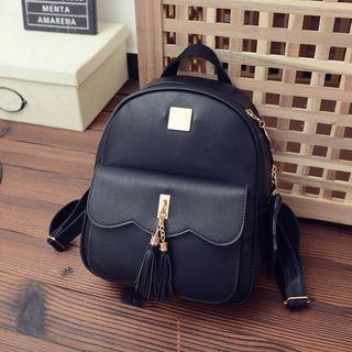 Set Of 2: Tasseled Backpack + Coin Purse