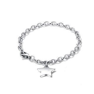 Simple Fashion Star 316l Stainless Steel Bracelet For Men Silver - One Size