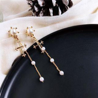 Cross Long Earring As Shown In Figure - One Size