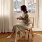 Cashmere Blend Long Knit Dress Beige - One Size