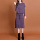 Set: Knit Dress + Sweater Vest