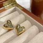 Polished Heart Alloy Earring Gold - One Size