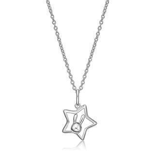 925 Silver Rabbit C. Star Pendant (in Rh. Plated ) Silver - One Size