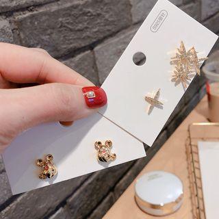 Mouse Stud Earring / Non-matching Star Stud Earring