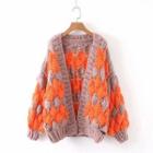 Chevron Open-front Mohair Cardigan