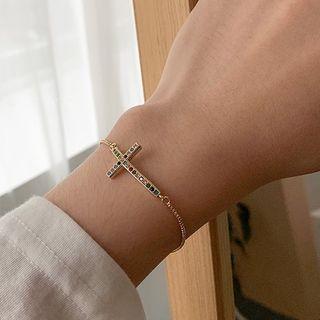 Rhinestone Cross Bracelet As Shown In Figure - One Size
