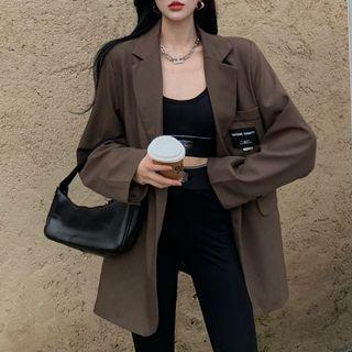 Lettering Blazer Coffee - One Size