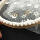 Heart Stud Earring 1 Pair - Ear Studs - Gold - One Size
