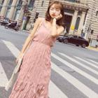 V-neck Strappy Midi A-line Dress