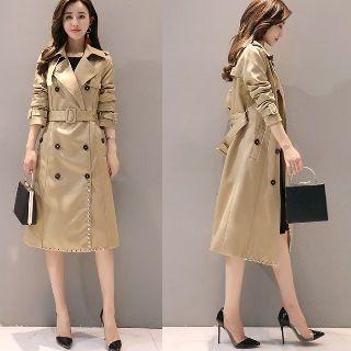 Double-breasted Studded Trench Coat