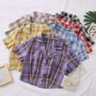 Cropped Plaid Shirt In 7 Colors