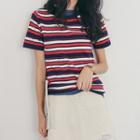 Striped Short-sleeve T-shirt Stripe - Multicolor - One Size