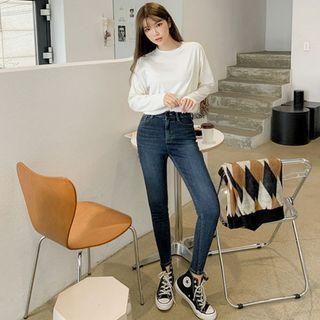 Plus Size Napped Skinny Jeans