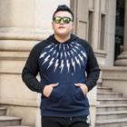 Plus Size Lightning Printed Hoodie