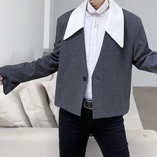 Two Tone Button-up Jacket