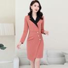Long-sleeve Asymmetrical Mini Blazer Dress