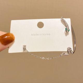Snake Ear Cuff E4699 - 1 Pc - 925 Silver - Silver - One Size