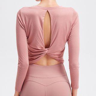 Long-sleeve Twisted Back Sports T-shirt