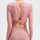 Long-sleeve Twisted Back Sports T-shirt