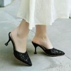 Lace High-heel Pointy Mules