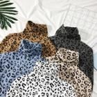 High-neck Leopard-print T-shirt