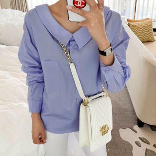 Pocket-detail Tie-back Blouse