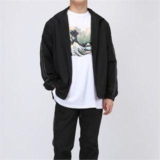 Stitched-trim Zip-up Jacket