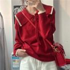 Collared Sweater Red - One Size
