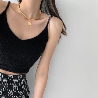 Furry-knit Cropped Camisole In 5 Colors