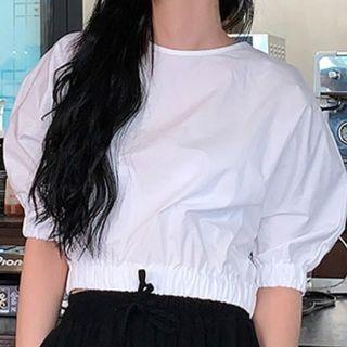 Dolman Sleeve Cropped Top White - One Size