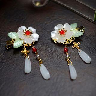 Set Of 2: Fringed Flower Hair Clip