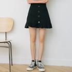 Buttoned Frill Hem A-line Skirt