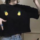 Pineapple Short-sleeve T-shirt Pineapple - Black - One Size