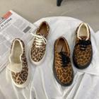 Leopard Print Lace Up Platform Sneakers