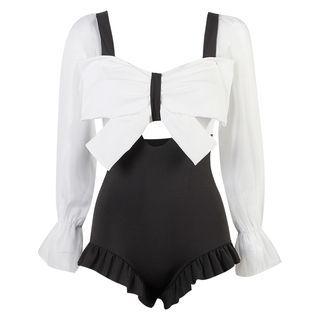 Ruffled Two-tone Swimsuit (various Designs)