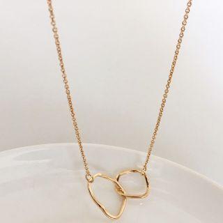 Interlocking Hoop Pendant Alloy Choker 1 Pc - Gold - One Size