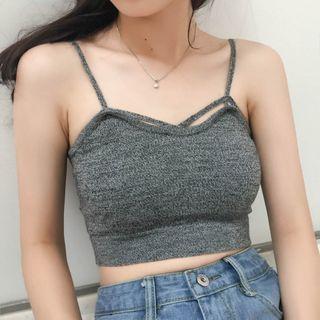 Lattice Cropped Knit Top