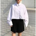 Plain Shirt / Pleated Mini Skirt