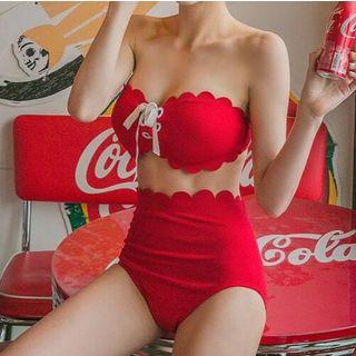 High-waist Scallop Bikini