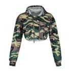 Camouflage Cropped Hoodie