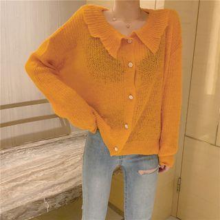 Beaded Loose-fit Collared Knit Top